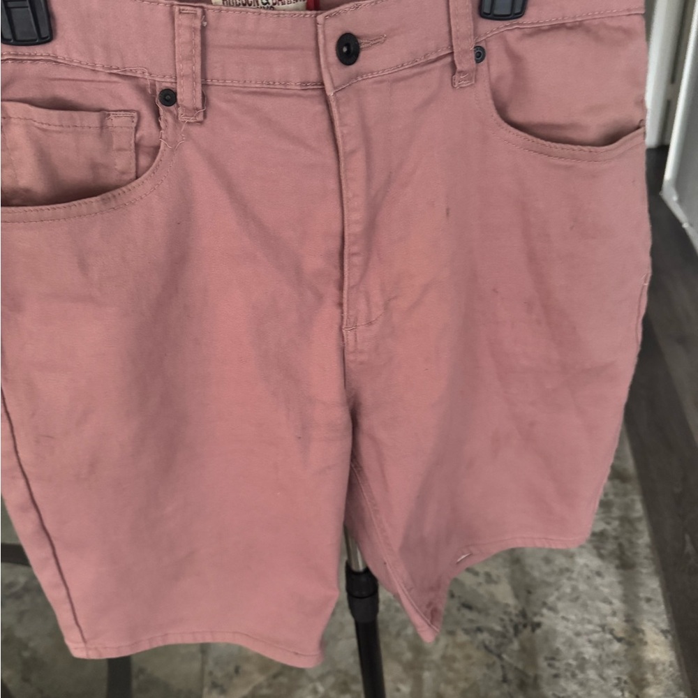 Hudson And Barrow Mens Khaki Shorts Mauve Size  34